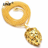 UNB 2017 Hip Hop Lion Head Pendant Necklace For Men Luxury Gold Silver Plated Long Necklaces Jewelry Friendship Gifts Wholesale