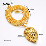 UNB 2017 Hip Hop Lion Head Pendant Necklace For Men Luxury Gold Silver Plated Long Necklaces Jewelry Friendship Gifts Wholesale