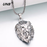 UNB 2017 Hip Hop Lion Head Pendant Necklace For Men Luxury Gold Silver Plated Long Necklaces Jewelry Friendship Gifts Wholesale