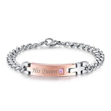 Unique Gift for Lover "His Queen""Her King " Couple Bracelets Stainless Steel Bracelets For Women Men Jewelry-BRACELETS-FOREVER KRN