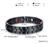 Vnox Black Men's Health Bracelets & Bangles Magnetic H Power Stainless Steel Charm Bracelet Jewelry for Man-FOREVER KRN