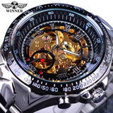 Winner New Number Sport Design Bezel Golden Watch Mens Watches Top Brand Luxury Montre Homme Clock Men Automatic Skeleton Watch-WATCHS-FOREVER KRN