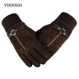 2017New Design Men Winter Gloves Luxury Leather Moto Guantes PU Patchwork Thick Gloves Male Motocicleta Thermal Warm Gloves G033-GUANTES-FOREVER KRN