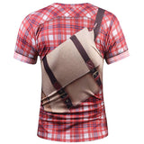 Mr.1991INC Hot Sale Men/Women Red Plaid T-shirt 3d Print Fake Shirts Summer Tops Tees Fashion 3d T shirt-PLAYERAS-FOREVER KRN