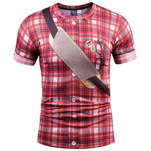 Mr.1991INC Hot Sale Men/Women Red Plaid T-shirt 3d Print Fake Shirts Summer Tops Tees Fashion 3d T shirt-PLAYERAS-FOREVER KRN