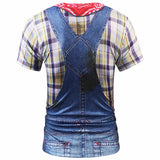 Mr.1991INC Fashion 3d T-shirt Men/women Summer Tops Tees Print Fake Plaid Shirts Jeans T shirt Stylish Tees Shirts-PLAYERAS-FOREVER KRN