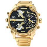 SHIWEIBAO Men Watches Double Quartz Movt Gold Watch Wristwatches Big Dial Brand Sport Military Quartz Watches Relogio Masculino