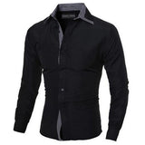 VISADA JAUNA Men Shirts Europe Size New Arrivals Slim Fit Male Shirt Solid Long Sleeve British Style Cotton Men's Shirt N332-CAMISAS-FOREVER KRN