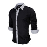 VISADA JAUNA Men Shirts Europe Size New Arrivals Slim Fit Male Shirt Solid Long Sleeve British Style Cotton Men's Shirt N332-CAMISAS-FOREVER KRN