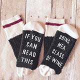 Custom wine socks If You can read this Bring Me a Glass of Wine Socks autumn spring fall 2017 new arrival-CALCETINES-FOREVER KRN