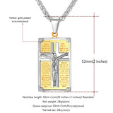 Collare Cross Necklaces & Pendants Men Jewelry Gold Color Stainless Steel Spanish Bible Pendant Wholesale Christian Jewelry P951