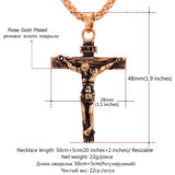 Collare INRI Crucifix Cross Necklace Gold/Rose Gold/Black Gun Color Stainless Steel Chain For Men Jewelry Jesus Piece P166