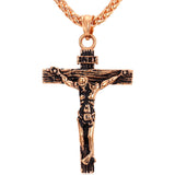 Collare INRI Crucifix Cross Necklace Gold/Rose Gold/Black Gun Color Stainless Steel Chain For Men Jewelry Jesus Piece P166