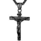 Collare INRI Crucifix Cross Necklace Gold/Rose Gold/Black Gun Color Stainless Steel Chain For Men Jewelry Jesus Piece P166