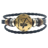 12 Constellations Bracelet 2017 New Fashion Jewelry Leather Bracelet Men Casual Personality Zodiac Signs Punk Bracelet XY160496-BRACELETS-FOREVER KRN