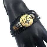 12 Constellations Bracelet 2017 New Fashion Jewelry Leather Bracelet Men Casual Personality Zodiac Signs Punk Bracelet XY160496-BRACELETS-FOREVER KRN