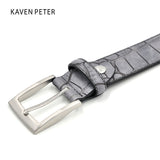 Mens Fashion Waist Belts Faux Crocodile Pattern Belts With Split Leather Luxury Crocodile Belt Men Designer Accessories Belts