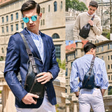 VICUNA POLO Famous Brand Theftproof Magnetic Button Open Leather Mens Chest Bags Fashion Travel Crossbody Bag Man Messenger Bag-MOCHILAS Y BOLSOS-FOREVER KRN