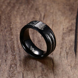 Vnox Men's Rudder and Anchor Ring Cool Black Stainless Steel Wia Rings for Men Jewelry free free dropshipping-ANILLOS-FOREVER KRN