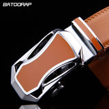 New 2017 High quality real leather belt men Automatic belts luxury Brand Fashion brand designer belts men Silver black belt