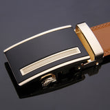 New 2017 High quality real leather belt men Automatic belts luxury Brand Fashion brand designer belts men Silver black belt