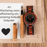 BOBO BIRD WO01O02 Wood Watch Ebony RedWood Pine Wooden Watches for Men Two-tone Wood Quartz Watch with Tool for Adjusting Size