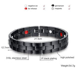 Vnox Black Men's Health Bracelets & Bangles Magnetic H Power Stainless Steel Charm Bracelet Jewelry for Man-FOREVER KRN