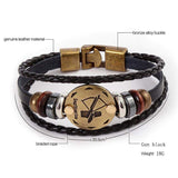 12 Constellations Bracelet 2017 New Fashion Jewelry Leather Bracelet Men Casual Personality Zodiac Signs Punk Bracelet XY160496-BRACELETS-FOREVER KRN