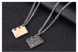 Fashion Jewelry Never Fade Stainless Steel "Love Story Book" Couple Pendant for Lovers-COLLARES-FOREVER KRN