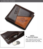 Famous Luxury Brand Genuine Leather Men Wallets Coin Pocket Zipper Men's Leather Wallet with Coin Purse portfolio cartera ZC8042