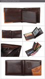 Famous Luxury Brand Genuine Leather Men Wallets Coin Pocket Zipper Men's Leather Wallet with Coin Purse portfolio cartera ZC8042