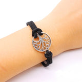 Hot sale Tree of Life Leather charm Bracelets Bangle Black Rope chain anchor bike OWL cross Heart Jewelry For unisex men Women-BRACELETS-FOREVER KRN