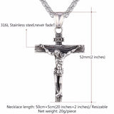 Collare INRI Crucifix Cross Necklace Gold/Rose Gold/Black Gun Color Stainless Steel Chain For Men Jewelry Jesus Piece P166