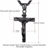 Collare INRI Crucifix Cross Necklace Gold/Rose Gold/Black Gun Color Stainless Steel Chain For Men Jewelry Jesus Piece P166