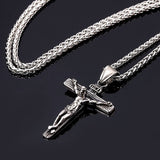 Collare INRI Crucifix Cross Necklace Gold/Rose Gold/Black Gun Color Stainless Steel Chain For Men Jewelry Jesus Piece P166