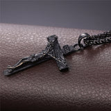 Collare INRI Crucifix Cross Necklace Gold/Rose Gold/Black Gun Color Stainless Steel Chain For Men Jewelry Jesus Piece P166