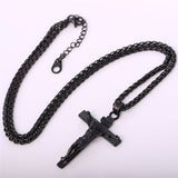 Collare INRI Crucifix Cross Necklace Gold/Rose Gold/Black Gun Color Stainless Steel Chain For Men Jewelry Jesus Piece P166