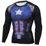 Hot Sale Fitness MMA Compression Shirt Men Anime Bodybuilding Long Sleeve Crossfit 3D Superman Punisher T Shirt Tops Tees-PLAYERAS-FOREVER KRN