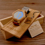 BOBO BIRD E03 Bambooo Wooden WristWatch Mens Kisai Wood Led Watch Unique Night Vision Full Bamboo Clock With Box