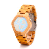 BOBO BIRD E03 Bambooo Wooden WristWatch Mens Kisai Wood Led Watch Unique Night Vision Full Bamboo Clock With Box