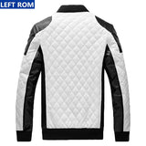 2017 New Design Men's Jacket Winter&Autumn PU Leather Black&White Fashion Slim Plaid Jacket For LEFT ROM Man coat male clothes-CHAMARRAS-FOREVER KRN