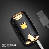 Intelligent USB Arc Lighter Dual Fire Arc Lighter Fingerprint Induction Charging Metal WindProof No Gas Smoker Cigarettes Gift