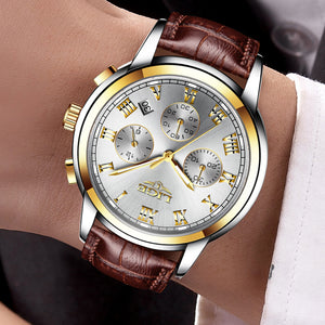 2017 New Watches Men Luxury Brand LIGE Chronograph Men Sports Watches Waterproof Leather Quartz Man Watch Mens Relogio Masculino-WATCHS-FOREVER KRN