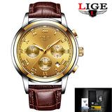 2017 New Watches Men Luxury Brand LIGE Chronograph Men Sports Watches Waterproof Leather Quartz Man Watch Mens Relogio Masculino-WATCHS-FOREVER KRN