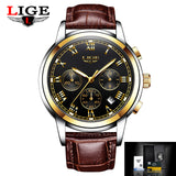 2017 New Watches Men Luxury Brand LIGE Chronograph Men Sports Watches Waterproof Leather Quartz Man Watch Mens Relogio Masculino-WATCHS-FOREVER KRN