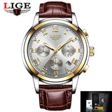 2017 New Watches Men Luxury Brand LIGE Chronograph Men Sports Watches Waterproof Leather Quartz Man Watch Mens Relogio Masculino-WATCHS-FOREVER KRN