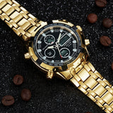 Amuda Mens Sport Watch Led Gold Big Face Quartz-Watch Men Waterproof Wrist Watch Male Watches Clock relogio masculino