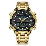 Amuda Mens Sport Watch Led Gold Big Face Quartz-Watch Men Waterproof Wrist Watch Male Watches Clock relogio masculino