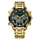 Amuda Mens Sport Watch Led Gold Big Face Quartz-Watch Men Waterproof Wrist Watch Male Watches Clock relogio masculino