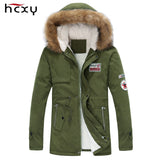 2017 new arrival men's thick warm winter down coat fur collar army green men parka big yards long cotton coat jacket parka men